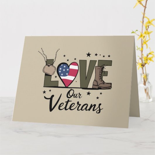 ラブウア退役軍人デイ誇りを持った軍隊退役軍人デイ カード (黄色い花)