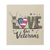 ラブウア退役軍人デイ誇りを持った軍隊退役軍人デイ ノートパッド (正面)