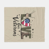 ラブウア退役軍人デイ誇りを持った軍隊退役軍人デイ フリースブランケット (正面(横))