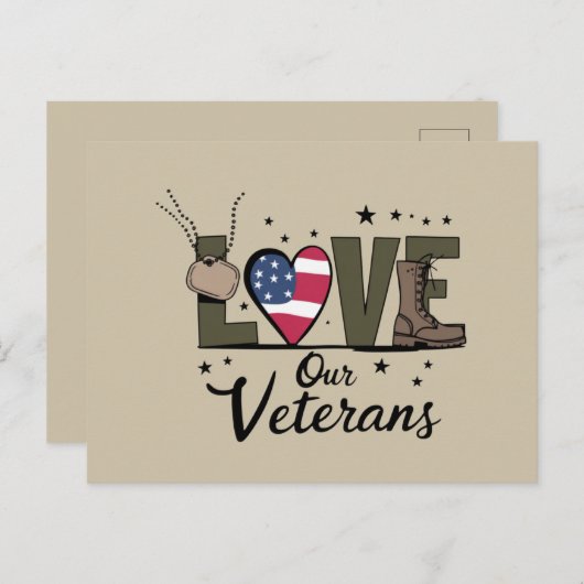 ラブウア退役軍人デイ誇りを持った軍隊退役軍人デイ ポストカード (正面/裏面)