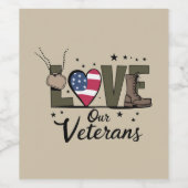 ラブウア退役軍人デイ誇りを持った軍隊退役軍人デイ ワインラベル (シングルラベル)