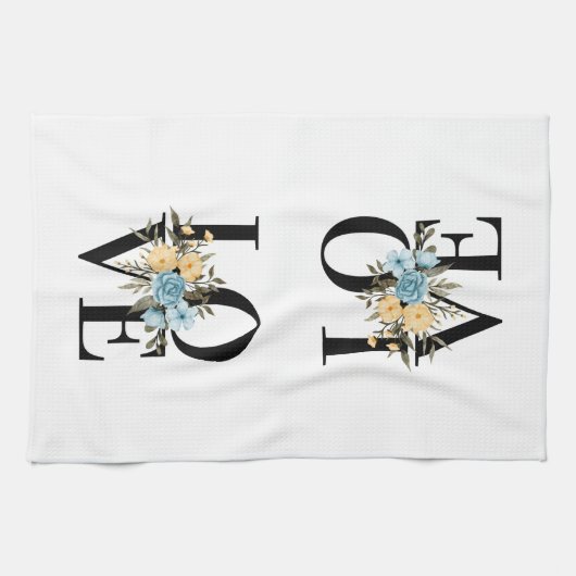 ラブウィズフラワーズデザイン キッチンタオル (横)