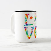 ラブウィペット絞り染めレインボー |犬の恋人 ツートーンマグカップ (正面左)