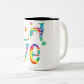 ラブウィペット絞り染めレインボー |犬の恋人 ツートーンマグカップ (正面右)