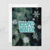 ラブウィンターシーズンの休暇はがき/招待 インビテーションポストカード (正面/裏面)