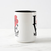 ラブウィンデメレレッドハイビスカス15oz ツートーンマグカップ (中央)