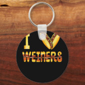 ラブウィーナーホットドッグWienerソーセージホットドッグ恋人 キーホルダー (正面)