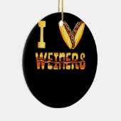 ラブウィーナーホットドッグWienerソーセージホットドッグ恋人 セラミックオーナメント (右)