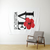 ラブウェリントンレッドハイビスカス タペストリー (インサイチュ(横))