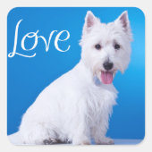 ラブウエストハイランドテリアパピードッグシール スクエアシール (正面)