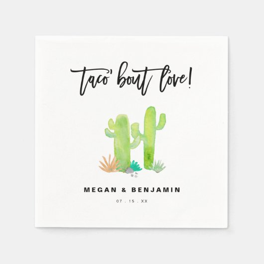 ラブウォーターの色多肉汁の結婚タコ スタンダードカクテルナプキン (正面)