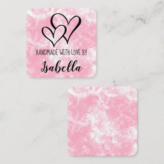 ラブウォーターカラーカードで手作り スクエア名刺 (正面/裏面)