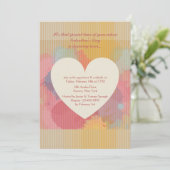 ラブウォーターカラーハート招待状 招待状 (スタンド正面)