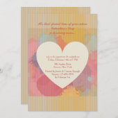 ラブウォーターカラーハート招待状 招待状 (正面/裏面)