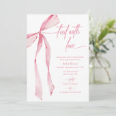 ラブウォーターカラーピンクボウブライダルシャワー 招待状 (スタンド正面)