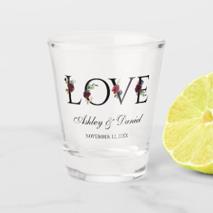 ラブウォーターカラーフローラブルゴーニ結婚ュブルーズ ショットグラス