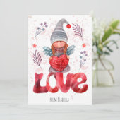 ラブウォーターカラーレディ格言とハートバレンタイン シーズンカード (スタンド正面)