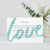ラブウォーターモダンカラー結婚の挿入詳細カード エンクロージャーカード (スタンド正面)