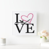 ラブウォールクロック スクエア壁時計 (ホーム)