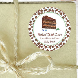 ラブウォー焼いたター付きチョコレートケーキ名 ラウンドシール