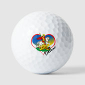 ラブウクライナゴルフボール,ハート,ウクライナ国旗 ゴルフボール (正面)
