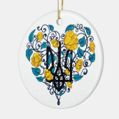 ラブウクライナポストカードクラシックラウンドステッカー セラミックオーナメント (左)