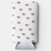 ラブウサ柄ホワイト スリム缶クーラー (正面)