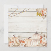 ラブウッドベビーシャワーの小さなカボチャ秋 招待状 (裏面)