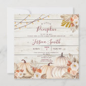 ラブウッドベビーシャワーの小さなカボチャ秋 招待状 (正面)