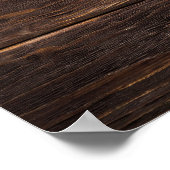 ラブウッドラ素朴ンド写真ハートフレームモノグラム ポスター (角)