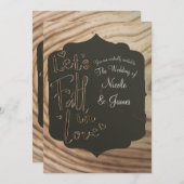 ラブウッド素朴のInvに結婚ミニマル秋する 招待状 (正面/裏面)