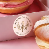 ラブウッド素朴ベーカリーウィスクロゴ手作り ラウンドシール