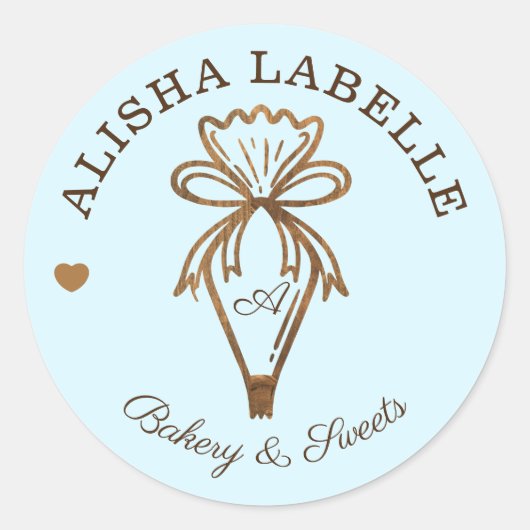 ラブウッド製素朴手作りベーカリー配管バッグ ラウンドシール (正面)