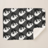 ラブウマ馬とハートロゴグラフィックアート シェルパブランケット (正面(横))