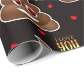 ラブウンチ絵文字バレンタインデーのラッピング紙 ラッピングペーパー (ロールコーナー)