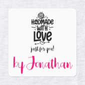 ラブウールで手作り編み物 パーソナライズされた ラベル (デザイン1)