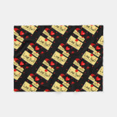 ラブウ黒zazzzle new フリースブランケット (正面(横))