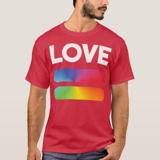 ラブエクイアルレインボーLGBTプライド認識度月  Tシャツ