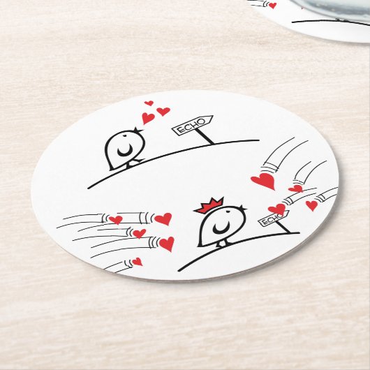 ラブエコー - コミックバード ツイートラークールズ 1 ラウンドペーパーコースター (アングル)