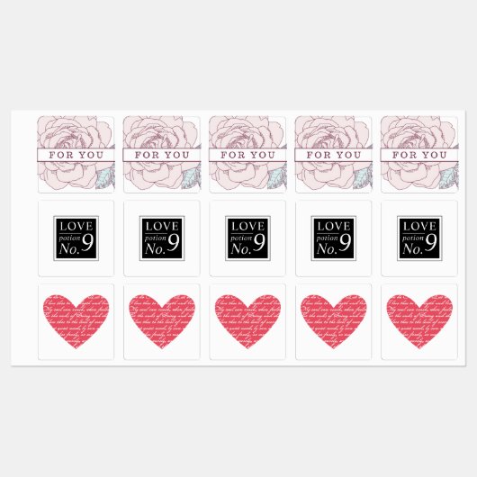 ラブエッセンシャル油ローラボトルラベル ラベル (シート)