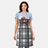 ラブエプロンパーソナライズされたをグレーで作る エプロン (着用した状態)