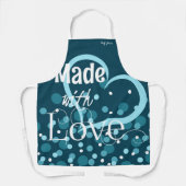 ラブエプロンパーソナライズされたを使った暗ティール(緑がかった色) エプロン (正面)