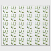 ラブエメラルドグリーンジェムストーンレタリング ラッピングペーパー (フラット)