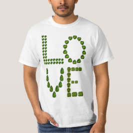 ラブエメラルドグリーンジェムストーンレタリング Tシャツ