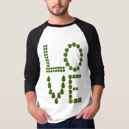 ラブエメラルドグリーンジェムストーンレタリング Tシャツ