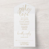 ラブエレガントスクリプトモダンゴールドウェディング オールインワン招待状 (内側)