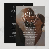 ラブエレガントスクリプト写真オールインワンウェディング 招待状 (正面/裏面)