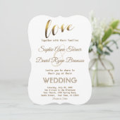 ラブエレガントタイポグラフィゴールドフォイル結婚式の招待 招待状 (スタンド正面)