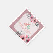 ラブエレガントリーウォーター色フローラウェディングシャワー スタンダードカクテルナプキン (角)