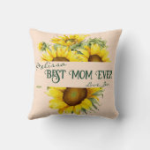 ラブエレガントルな素朴ひまわりパーソナライズされた写真 クッション (裏面)